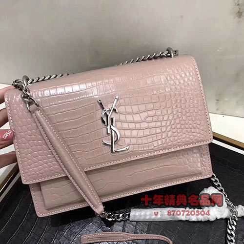 鳄鱼压纹包包 圣罗兰王子文郑秀文同款SUNSET BAG0