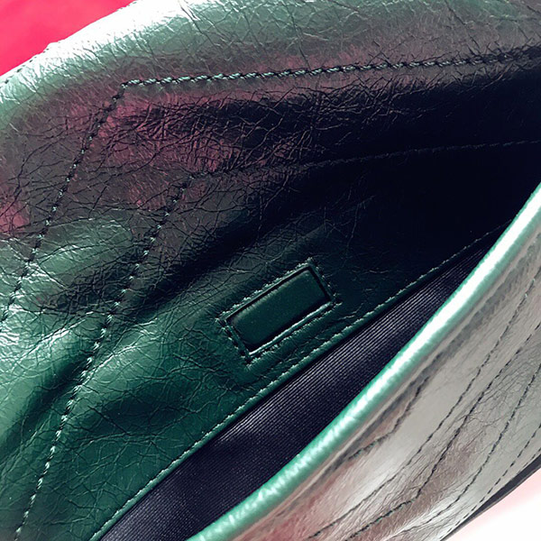 圣罗兰NiKi翻盖包墨绿色 迷你包的有趣替代品