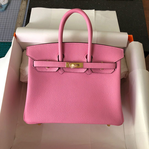 樱花粉铂金包 Birkin 25 Togo皮金扣 全手工缝制