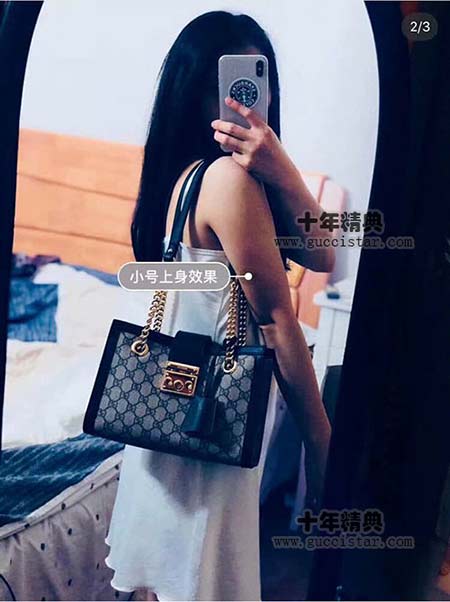 酷奇女包Padlock系列小号GG肩背包498156