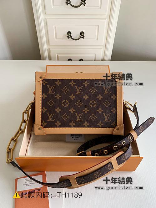 2019lv最新秀款变色皮老花Virgil软盒子包 男女款M44660