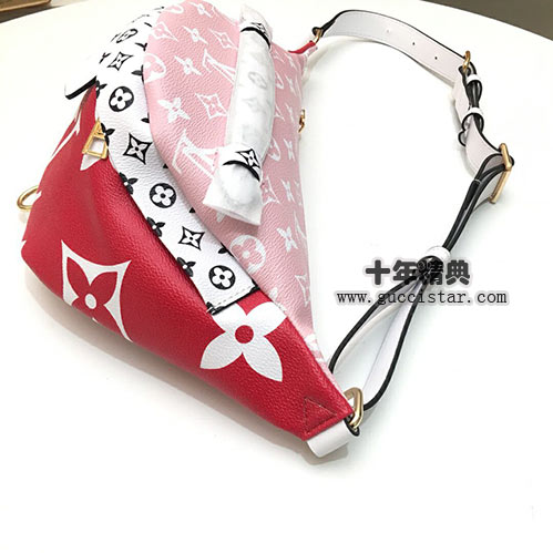 lv新品红粉拼色BUMBAG大字腰包M43644
