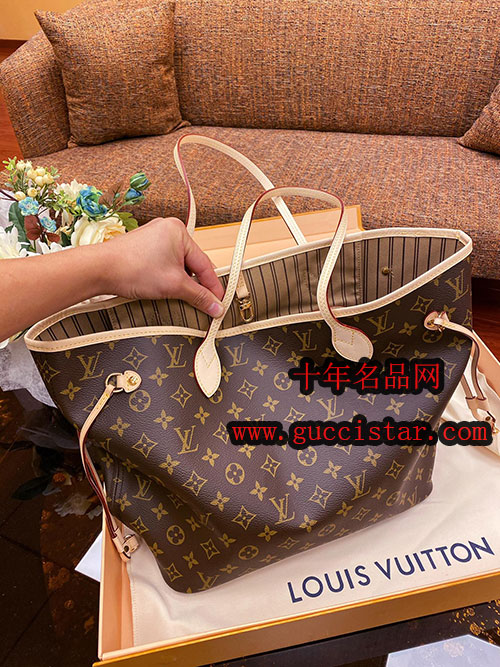 经典Neverfull mm中号购物袋 大红玫红杏色粉色M41177