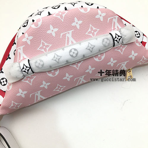 lv新品红粉拼色BUMBAG大字腰包M43644