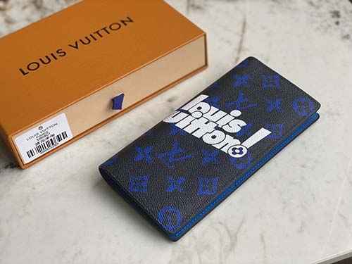 路易威登西装夹钱包系列BRAZZA錢包M80801蓝色印花