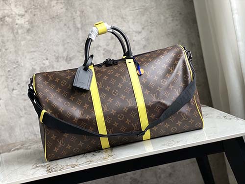 经典Keepall50旅行袋亮眼的荧光黄色调点缀M45866老花黄色